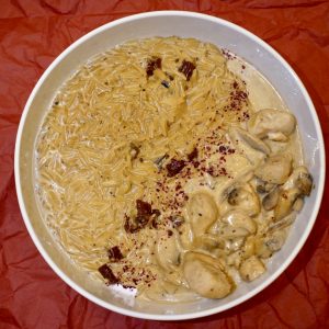 Куриное филе с пастой орзо